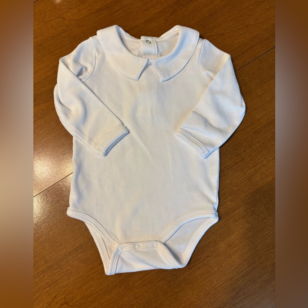 White Collared Baby Onesie sz 9 months